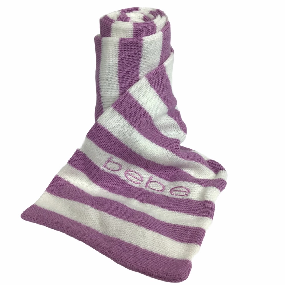 Bebe Stripe Cozy Knit Scarf